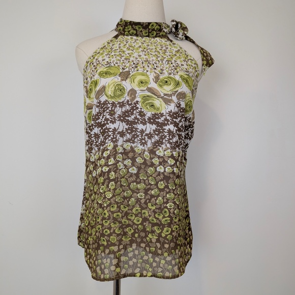 Free With Purchase Reitman's Halter Top Green Floral Size Small - Picture 3 of 10
